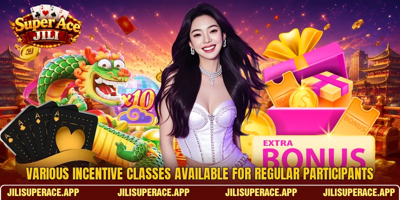 Various incentive classes available for regular participants Various incentive classes available for regular participants